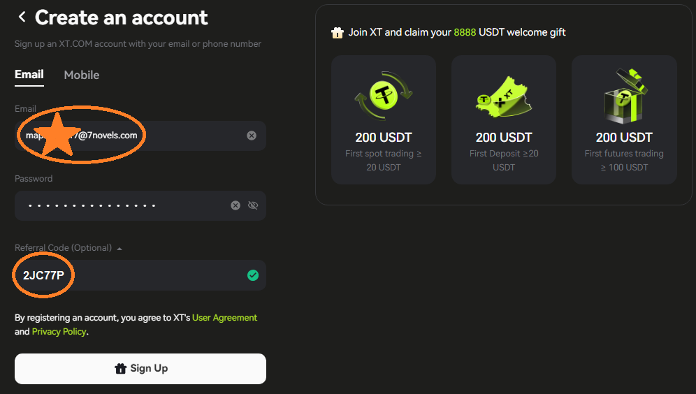 XT Referral Code